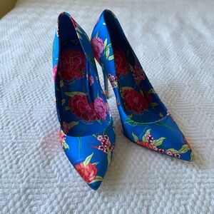 Aldo Floral Blue Heels